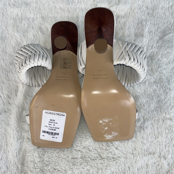 EUC GIA/RHW Sandal Open Toe Slide Mule White EU 36 Retails $370 Leather Braided - Picture 7 of 10